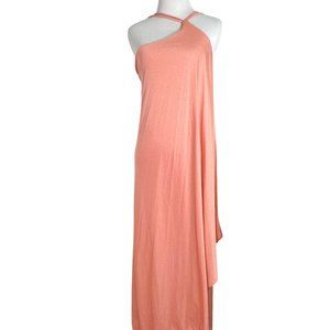Vintage Handmade Asymmetrical Long Maxi Formal Prom Dress Peach